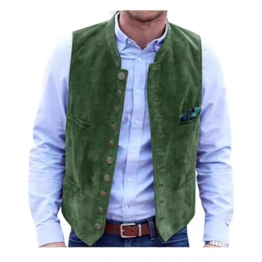 Men's European And American Retro Velvet Multi-button Casual Vest Coat Men's European And American Retro Velvet Multi-button Casual Vest Coat