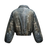 Мужская утепленная короткая и широкая куртка в американском стиле с хлопковой подкладкой