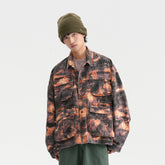 Мужская рабочая куртка с камуфляжным принтом «тай-дай»