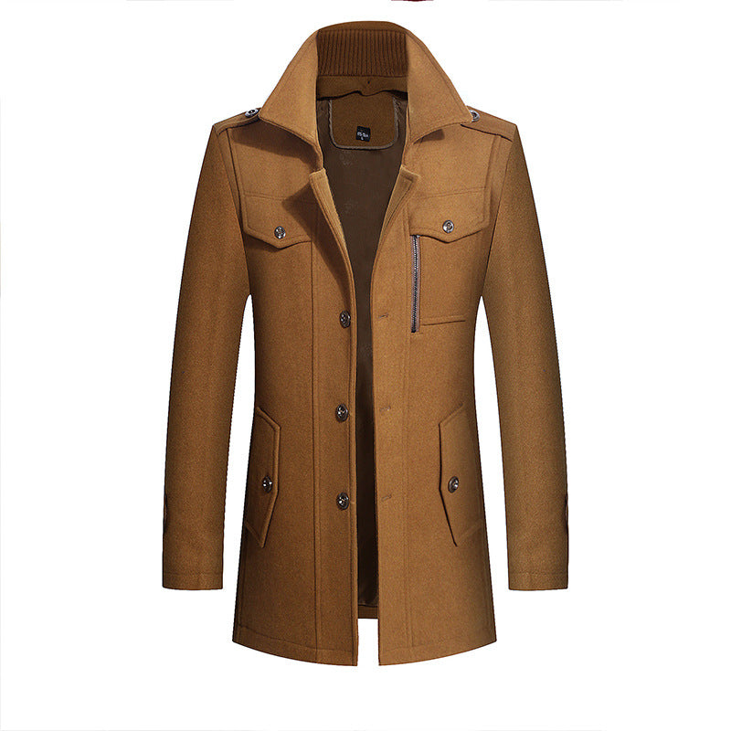 Zipper Double Collar Woolen Coat Thickened Plus Size Trench Coat Woolen Coat Zipper Double Collar Woolen Coat Thickened Plus Size Trench Coat Woolen Coat