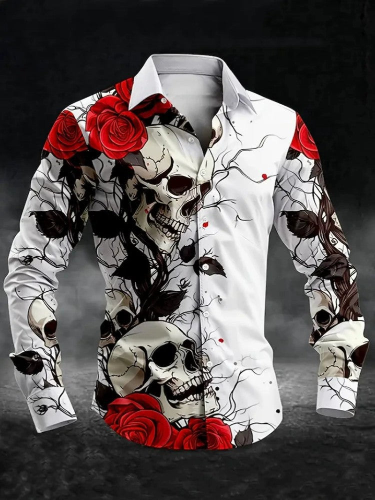 European And American Spring And Autumn Leisure Personalized Trendy Men Long Sleeve 3D Printed Shirt European And American Spring And Autumn Leisure Personalized Trendy Men Long Sleeve 3D Printed Shirt
