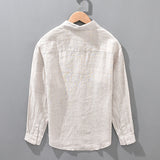 Linen breathable shirt plain loose men's