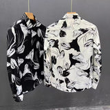 Мужская рубашка с цветочным узором Slim Fit с длинным рукавом