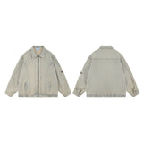 Свободное желтое грязевое джинсовое пальто для мужчин