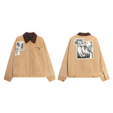 Мужская американская ретро-куртка свободного покроя