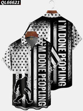 Creative 3D digital printing stylish loose short sleeve shirt