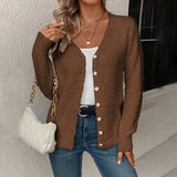 Women's Simple All-match Loose Solid Color Buttons Cardigan