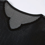 Fitness Breathable Mesh Shirt with Cut Out Bottom