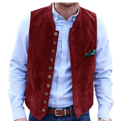 Men's European And American Retro Velvet Multi-button Casual Vest Coat Men's European And American Retro Velvet Multi-button Casual Vest Coat