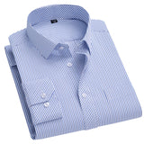 Men's Long-sleeved Plaid Middle-aged Business Square Collar Shirt