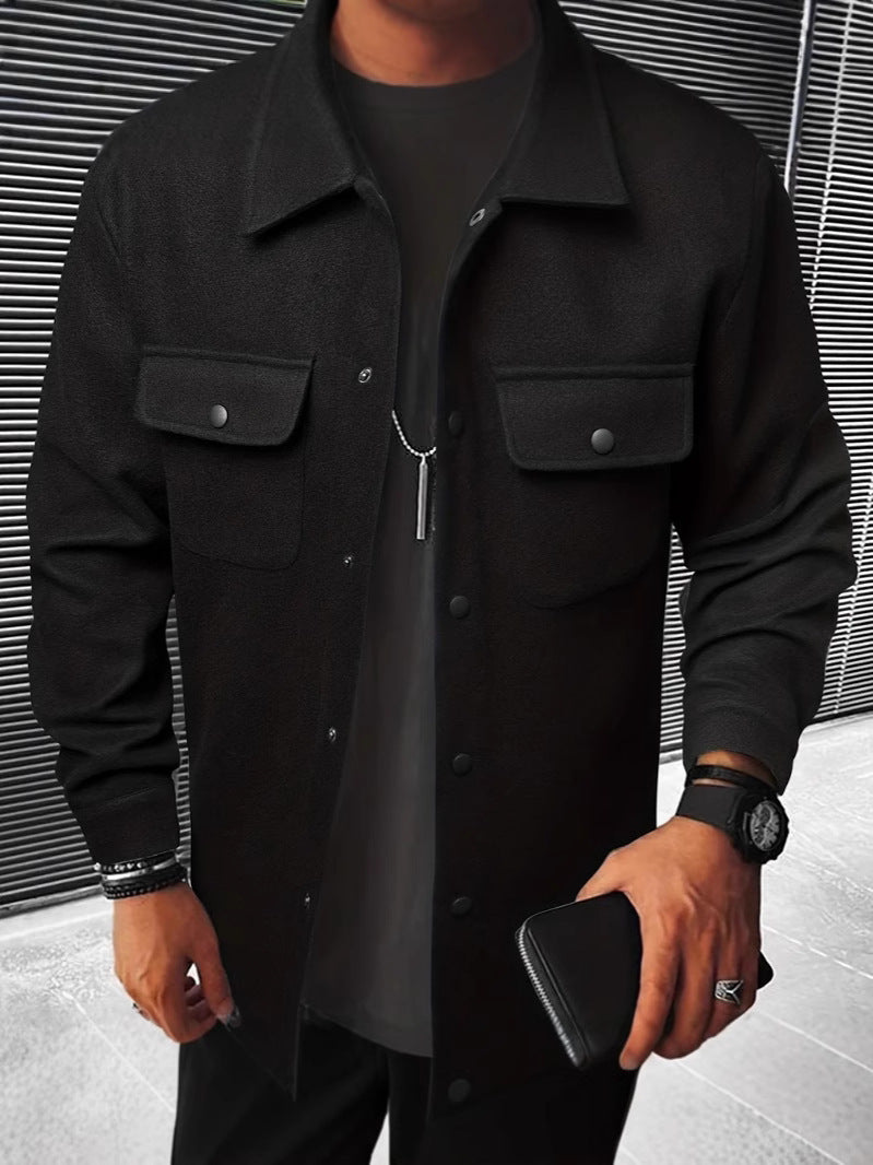 Осенняя клетчатая цифровая печать мужская повседневная рубашка с лацканами куртка пальто Осенняя клетчатая цифровая печать мужская повседневная рубашка с лацканами куртка пальто