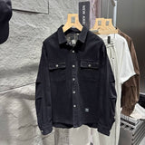 Мужская рабочая одежда из стираного хлопка, свободная куртка, пальто