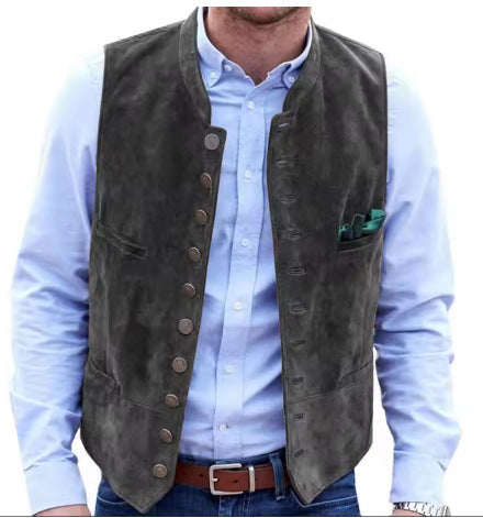 Men's European And American Retro Velvet Multi-button Casual Vest Coat Men's European And American Retro Velvet Multi-button Casual Vest Coat