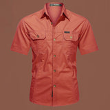 Workwear Short Sleeve Cotton Work Clothes Shirt Outdoor Loose Men's Shirt