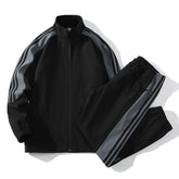 Sports Men's Trendy Handsome Casual Stand Collar Top And Trousers Two-piece Set