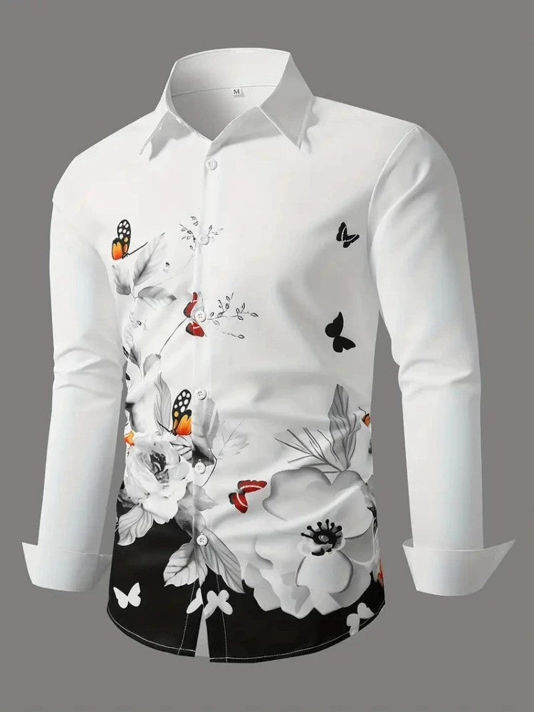 European And American Spring And Autumn Leisure Personalized Trendy Men Long Sleeve 3D Printed Shirt European And American Spring And Autumn Leisure Personalized Trendy Men Long Sleeve 3D Printed Shirt