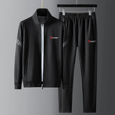 Men's Casual Sports Micro-elastic Baggy Coat Trousers Two-piece Suit