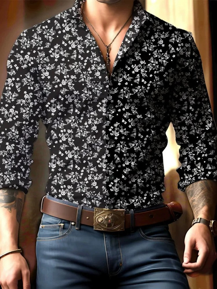 European And American Spring And Autumn Leisure Personalized Trendy Men Long Sleeve 3D Printed Shirt European And American Spring And Autumn Leisure Personalized Trendy Men Long Sleeve 3D Printed Shirt