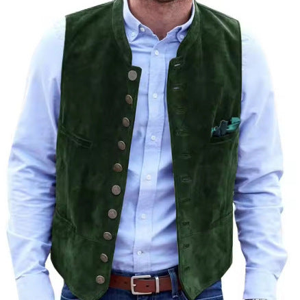 Men's European And American Retro Velvet Multi-button Casual Vest Coat Men's European And American Retro Velvet Multi-button Casual Vest Coat