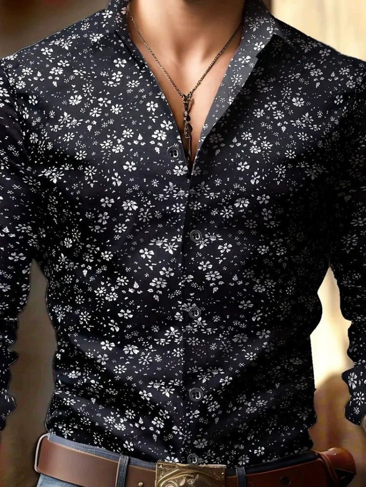 European And American Spring And Autumn Leisure Personalized Trendy Men Long Sleeve 3D Printed Shirt European And American Spring And Autumn Leisure Personalized Trendy Men Long Sleeve 3D Printed Shirt