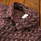 Men's Wide-style Drop-shoulder Woolen Houndstooth Shirt Coat