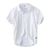 Рубашка Leisure Dark Striped Thin Short Sleeve из чистого хлопка
