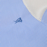 Мужская дышащая спортивная рубашка свободного кроя с вертикальными полосками и коротким рукавом