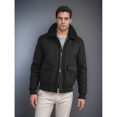 Simple Casual Warm Wool Mens Fashion Zipper Jacket With Fur Collar