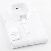 Men's Oxford Shirt Pure Color Slim for Youth and Middle Ages