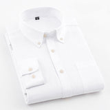 Men's Oxford Shirt Pure Color Slim for Youth and Middle Ages