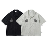Summer Fashion Brand Retro Shirt With Funny Embroidery For Leisure