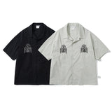 Summer Fashion Brand Retro Shirt With Funny Embroidery For Leisure