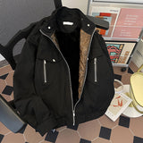 Мужская зимняя утолщенная бархатная рабочая одежда с хлопковой подкладкой куртка пальто