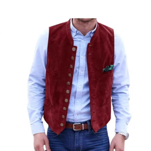Men's European And American Retro Velvet Multi-button Casual Vest Coat Men's European And American Retro Velvet Multi-button Casual Vest Coat