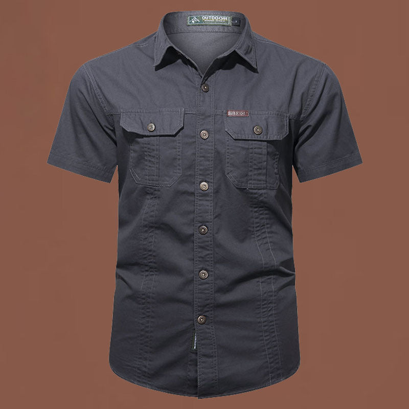 Workwear Short Sleeve Cotton Work Clothes Shirt Outdoor Loose Men's Shirt Workwear Short Sleeve Cotton Work Clothes Shirt Outdoor Loose Men's Shirt