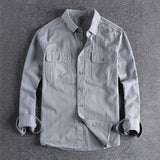 Рубашка для рабочей одежды Simple Lapel Art, мужская, стираная, дышащая, удобная, универсальная, молодежная, с длинным рукавом