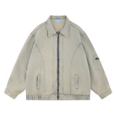 Loose Yellow Mud Denim Coat For Men