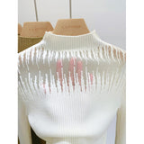 Mesh Lace Sweater Women's Half Turtleneck