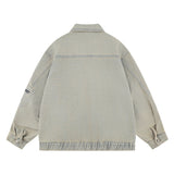 Свободное желтое грязевое джинсовое пальто для мужчин