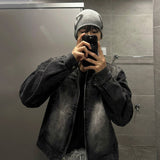 Свободное пальто с воротником-стойкой, корейский стиль, модная высококачественная джинсовая куртка