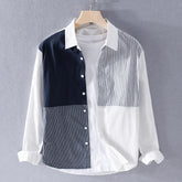 Fashionable youth striped polo collar top