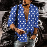 Loose fit shirt with long sleeves and 3D polka dot print