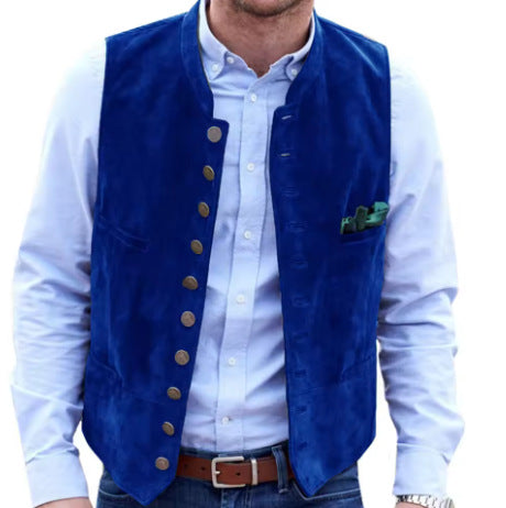 Men's European And American Retro Velvet Multi-button Casual Vest Coat Men's European And American Retro Velvet Multi-button Casual Vest Coat