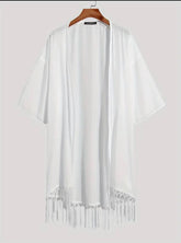 Men's Casual Beach Tassel Sun Protection Cardigan