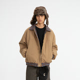 Reversible Cotton Plaid Coat Casual Retro Polo шарр куртаат андова пахта