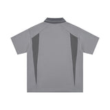 Мужской свободный повседневный свитер с короткими рукавами и лацканами