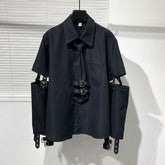 Personalized Metallic Stitching Fashion Workwear Top