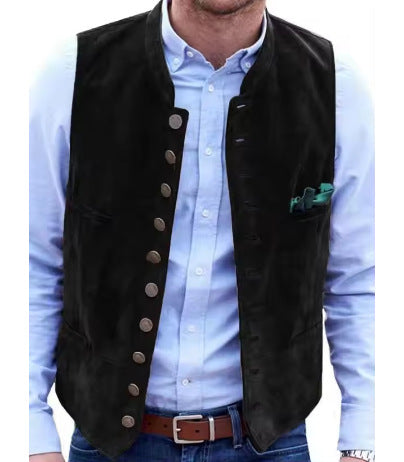 Men's European And American Retro Velvet Multi-button Casual Vest Coat Men's European And American Retro Velvet Multi-button Casual Vest Coat