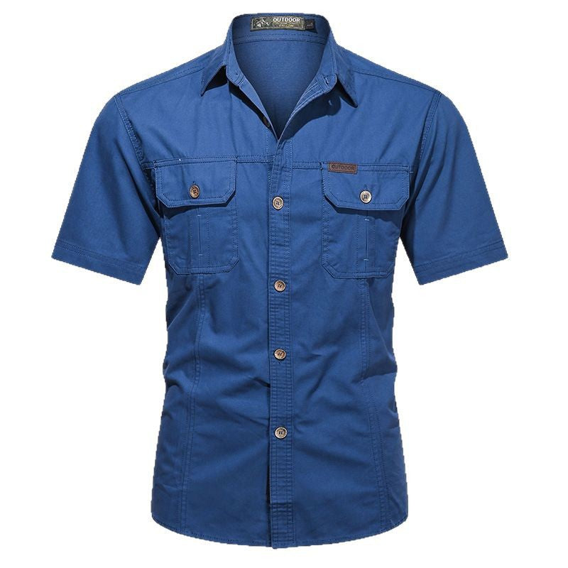 Workwear Short Sleeve Cotton Work Clothes Shirt Outdoor Loose Men's Shirt Workwear Short Sleeve Cotton Work Clothes Shirt Outdoor Loose Men's Shirt