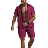 Men's Casual Vacation Shirt And Shorts Two-piece Suit